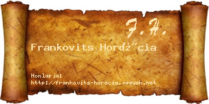 Frankovits Horácia névjegykártya